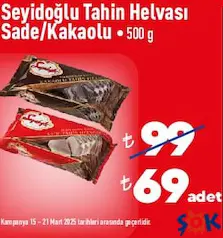 SEYİDOĞLU TAHİN HELVASI SADE/KAKAOLU 500 G SEYİDOĞLU TAHİN HELVASI SADE/KAKAOLU 500 G